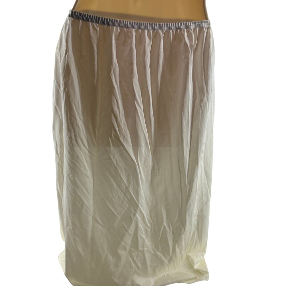 Vintage Lorraine Half Slip Nylon Ivory Lace Trim L Medium